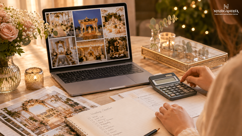 Wedding budget calculator 2026 showing estimated Pune wedding costs and expenses